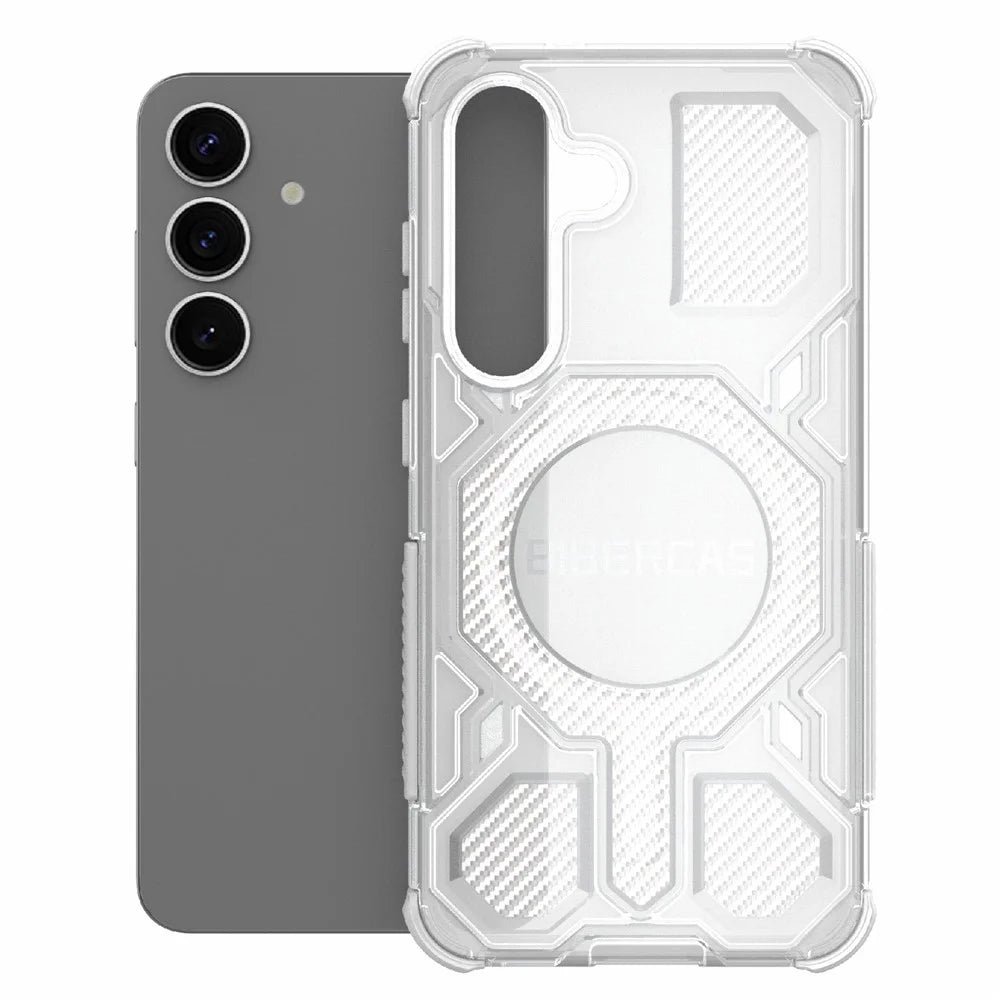 BIBERCAS J-16 Transparent Series For Samsung Galaxy S25 Magnetic Case TPU + PC Phone Cover - Transparent - 2
