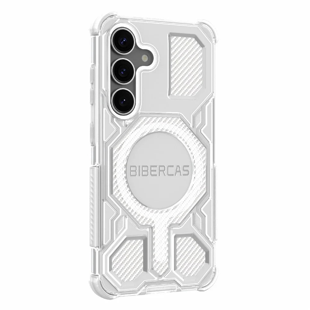 BIBERCAS J-16 Transparent Series For Samsung Galaxy S25 Magnetic Case TPU + PC Phone Cover - Transparent - 3