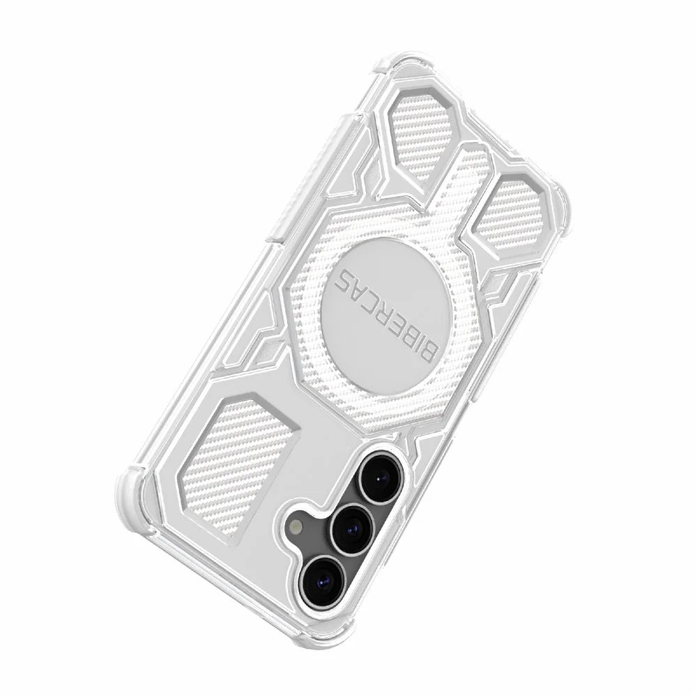 BIBERCAS J-16 Transparent Series For Samsung Galaxy S25 Magnetic Case TPU + PC Phone Cover - Transparent - 5