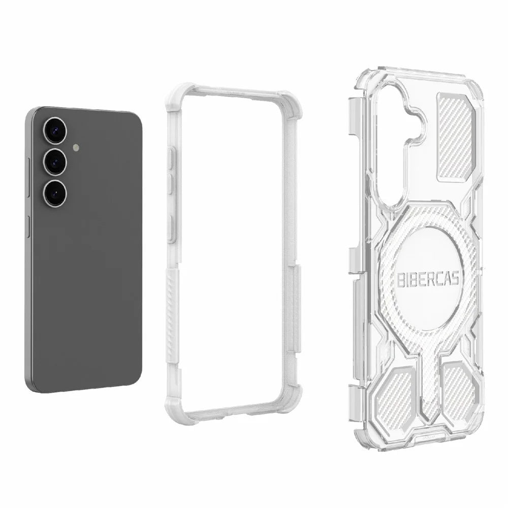 BIBERCAS J-16 Transparent Series For Samsung Galaxy S25 Magnetic Case TPU + PC Phone Cover - Transparent - 6