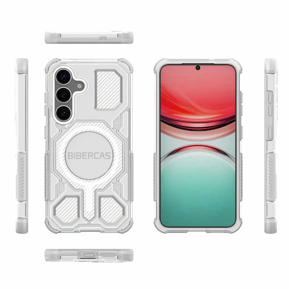 BIBERCAS J-16 Transparent Series For Samsung Galaxy S25 Magnetic Case TPU + PC Phone Cover - Transparent - 7