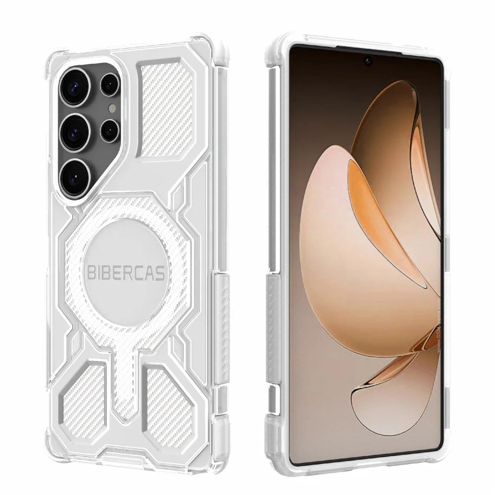 BIBERCAS J-16 Transparent Series For Samsung Galaxy S25 Ultra Magnetic Case TPU + PC Phone Cover - Transparent - 1