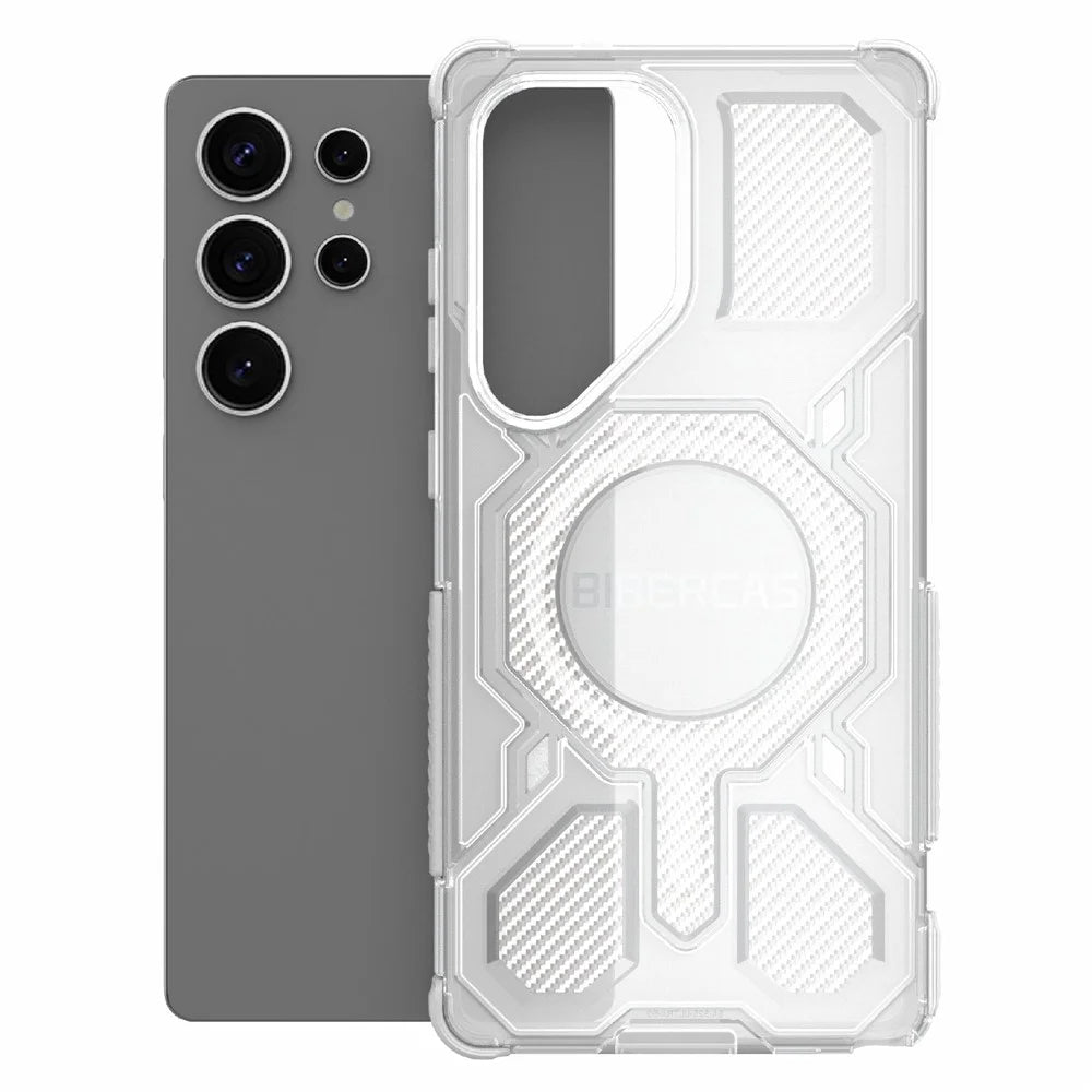 BIBERCAS J-16 Transparent Series For Samsung Galaxy S25 Ultra Magnetic Case TPU + PC Phone Cover - Transparent - 2