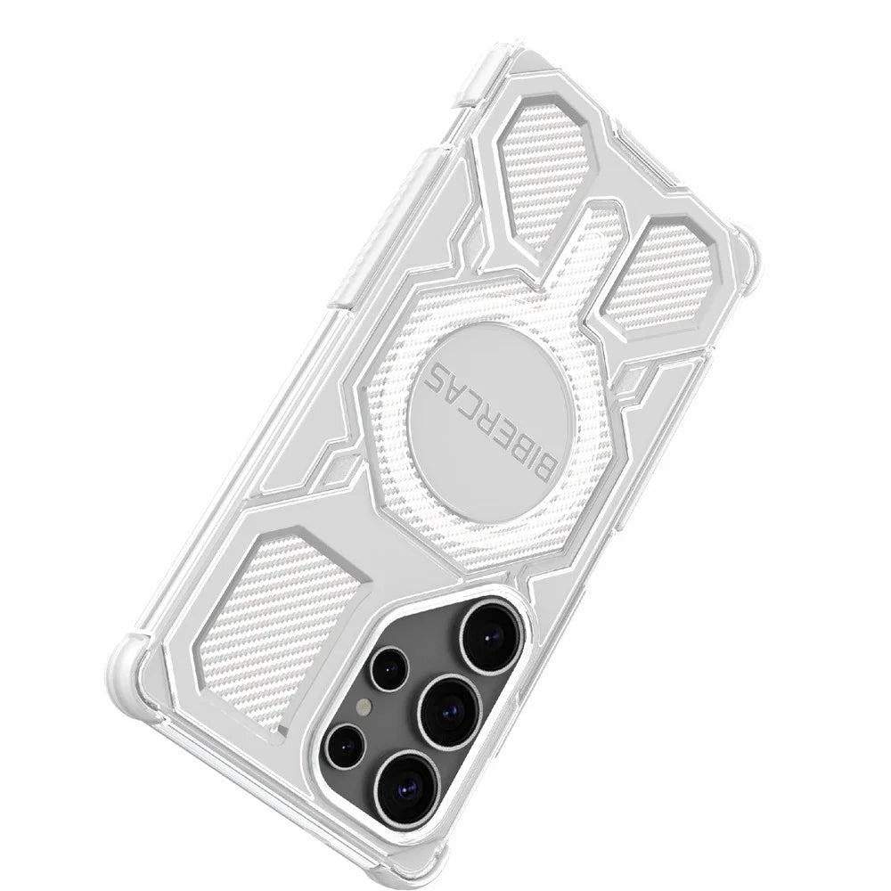 BIBERCAS J-16 Transparent Series For Samsung Galaxy S25 Ultra Magnetic Case TPU + PC Phone Cover - Transparent - 5