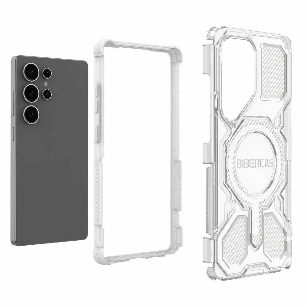 BIBERCAS J-16 Transparent Series For Samsung Galaxy S25 Ultra Magnetic Case TPU + PC Phone Cover - Transparent - 6