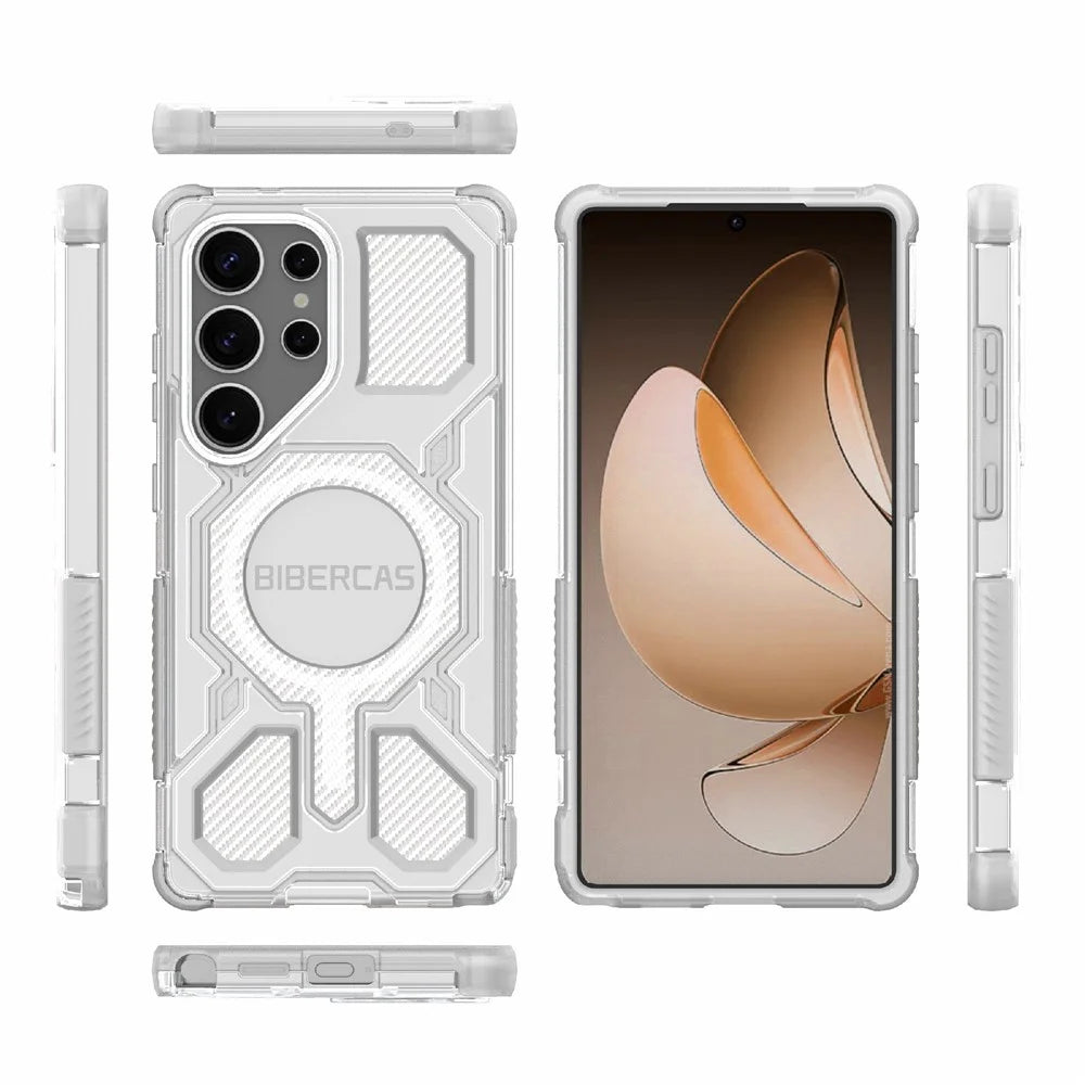 BIBERCAS J-16 Transparent Series For Samsung Galaxy S25 Ultra Magnetic Case TPU + PC Phone Cover - Transparent - 7