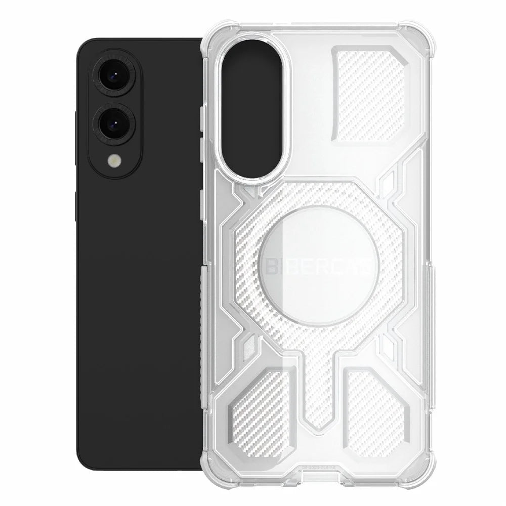 BIBERCAS J-16 Transparent Series For Samsung Galaxy S25 Edge Magnetic Case TPU + PC Phone Cover - Transparent - 2
