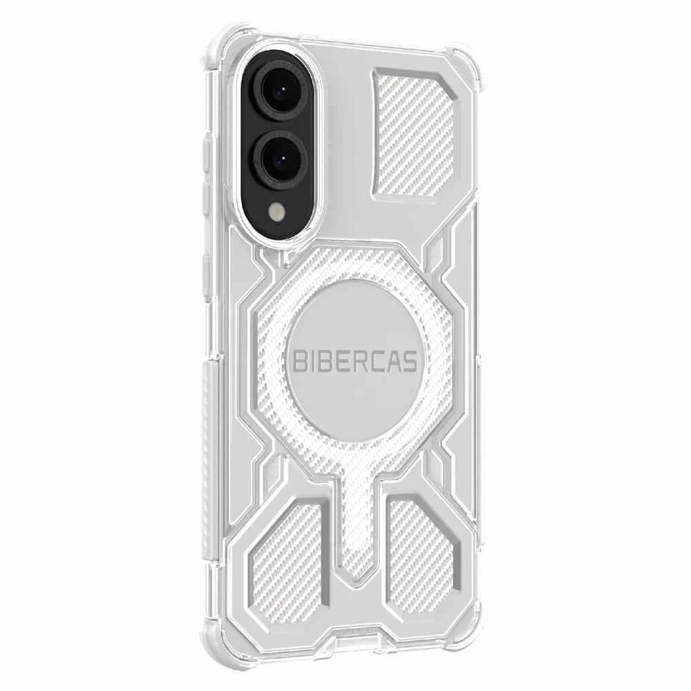 BIBERCAS J-16 Transparent Series For Samsung Galaxy S25 Edge Magnetic Case TPU + PC Phone Cover - Transparent - 3
