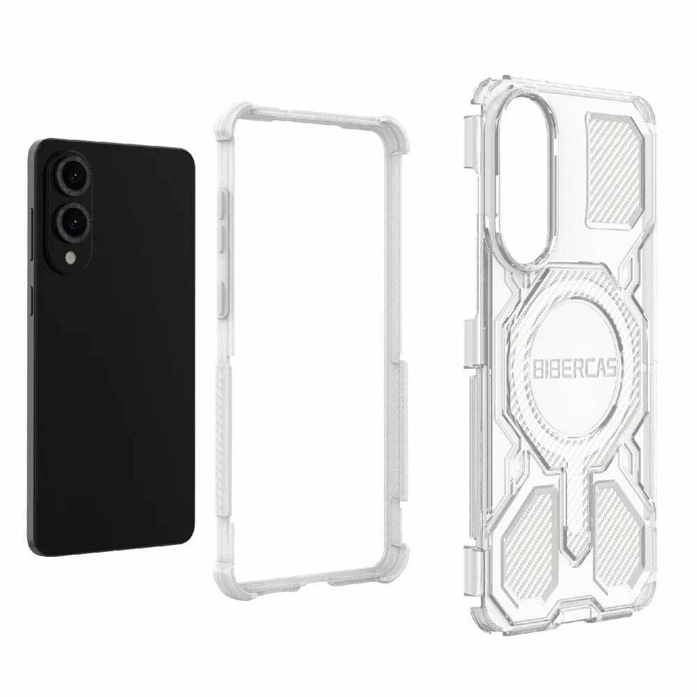 BIBERCAS J-16 Transparent Series For Samsung Galaxy S25 Edge Magnetic Case TPU + PC Phone Cover - Transparent - 6