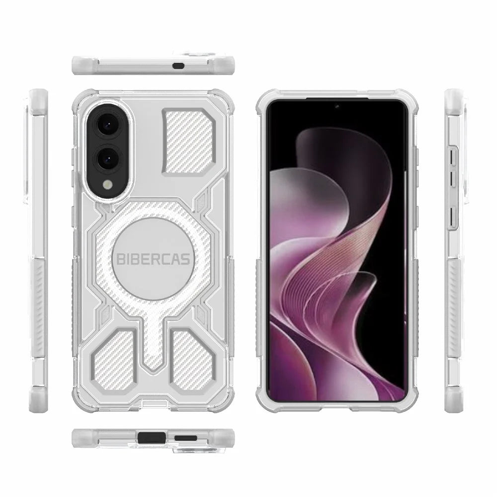 BIBERCAS J-16 Transparent Series For Samsung Galaxy S25 Edge Magnetic Case TPU + PC Phone Cover - Transparent - 7