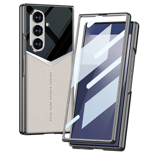GKK For Samsung Galaxy Z Fold7 5G Cases Electroplating PU + PC + TPU Phone Cover - Titanium Grey - 2