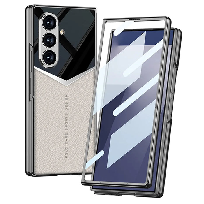 GKK For Samsung Galaxy Z Fold7 5G Cases Electroplating PU + PC + TPU Phone Cover - Titanium Grey - 2