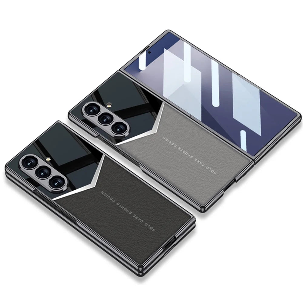 GKK For Samsung Galaxy Z Fold7 5G Cases Electroplating PU + PC + TPU Phone Cover - Titanium Grey - 6