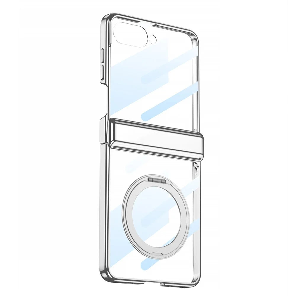 GKK For Samsung Galaxy Z Flip7 5G Case with Kickstand Magnetic Hinge Protection PC Tempered Glass Phone Cover - Champagne Gold - 5
