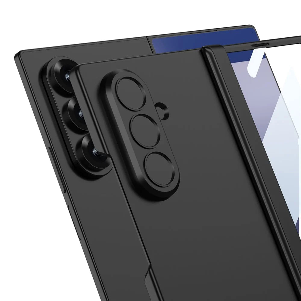 GKK For Samsung Galaxy Z Fold7 5G Case Magnetic Hinge Protection PC Slim Phone Cover with Tempered Glass Film - Black - 4
