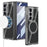 GKK For Samsung Galaxy Z Fold7 5G Magnetic Case PU Leather + PC Phone Cover with Front Screen Protector - Grey - Carbon Fiber Texture - 5