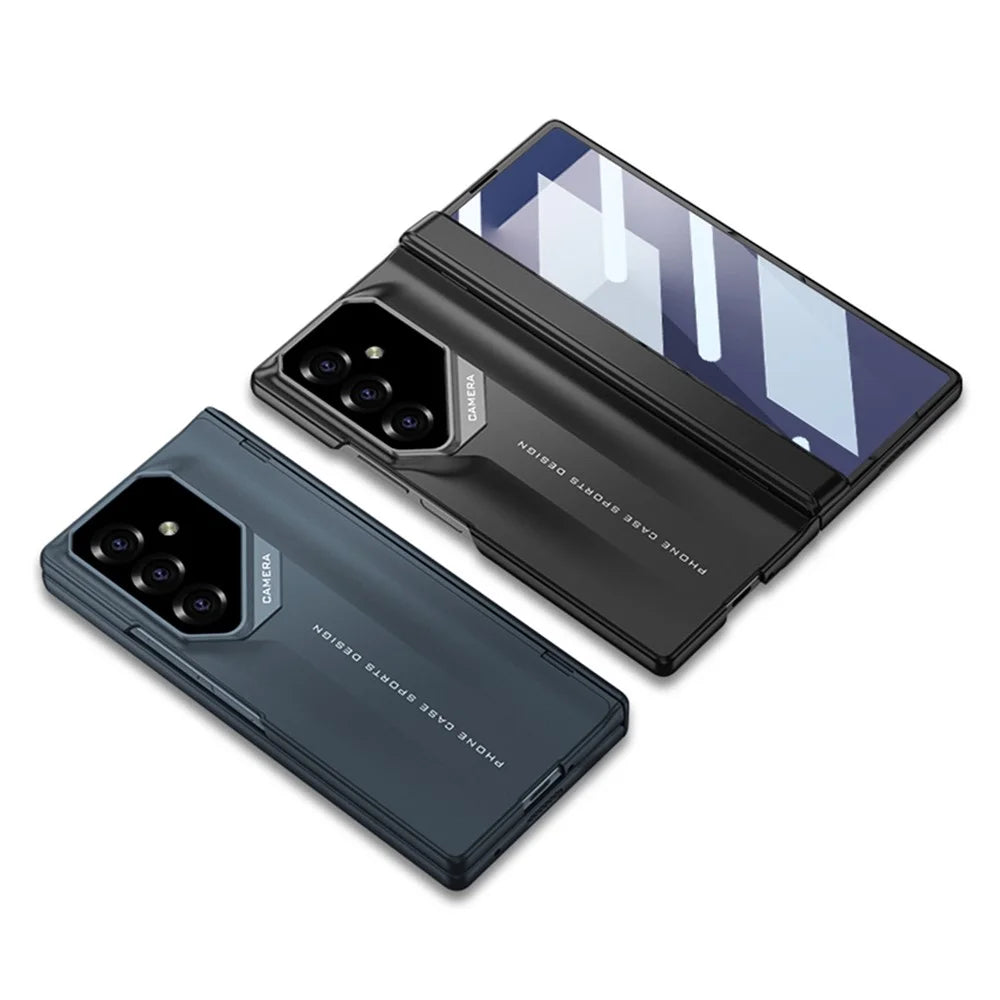 GKK For Samsung Galaxy Z Fold7 5G Case Hinge Protection Shockproof PC Phone Cover with Screen Film - Black - 6