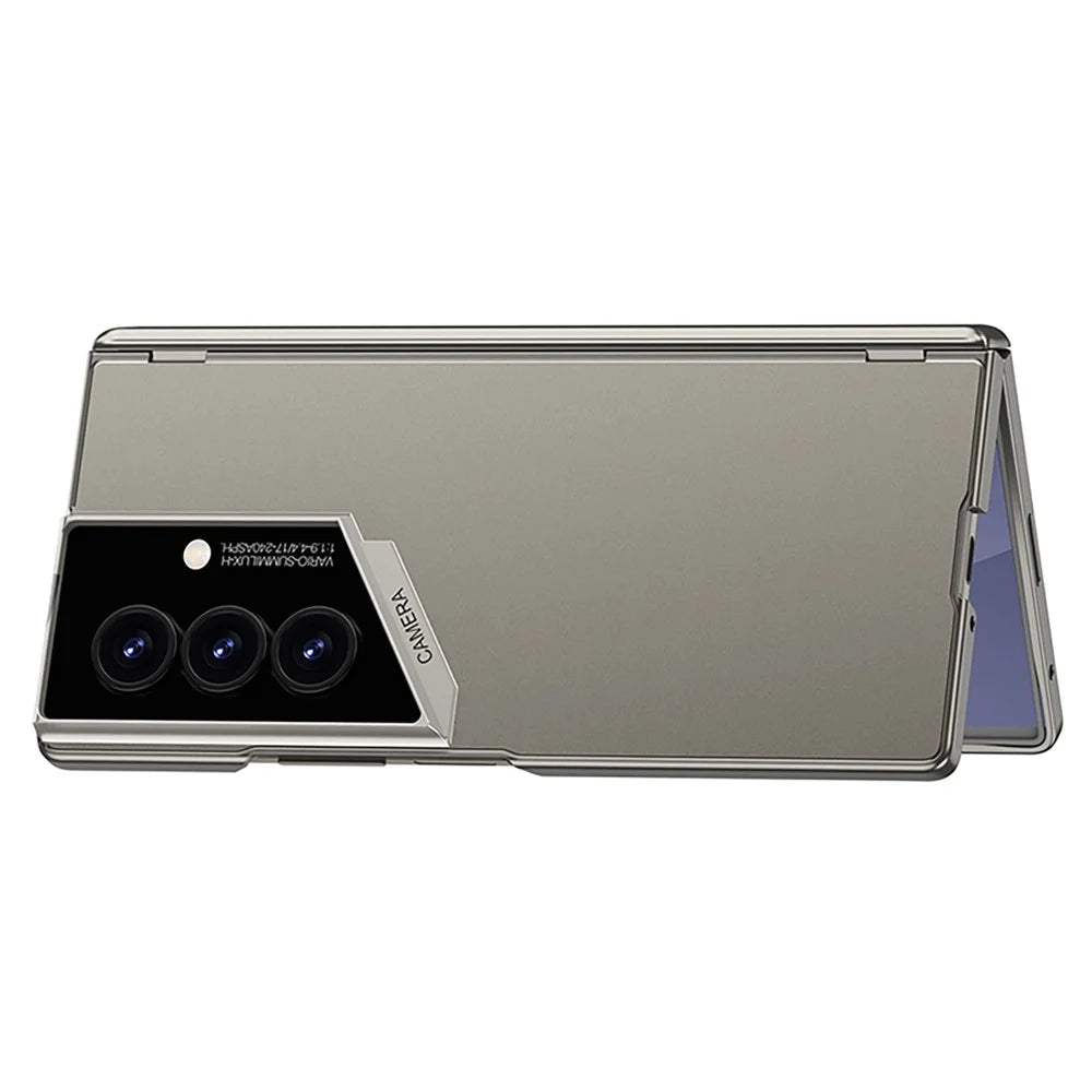 GKK For Samsung Galaxy Z Fold7 5G Case Hinge Protection PC Shockproof Phone Cover with Tempered Glass Film - Titanium Grey - 4