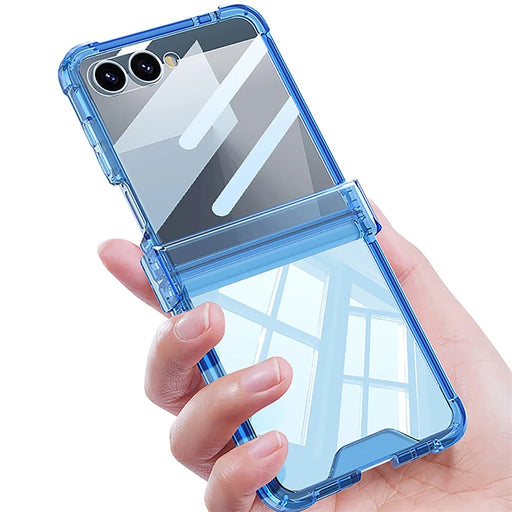 GKK For Samsung Galaxy Z Flip7 5G Case with Back Film Airbag Hinge Protection Shockproof TPU Phone Cover - Transparent - 2