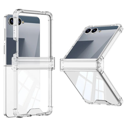 GKK For Samsung Galaxy Z Flip7 5G Case Airbag Hinge Protection Shockproof TPU Phone Cover - Transparent - 1