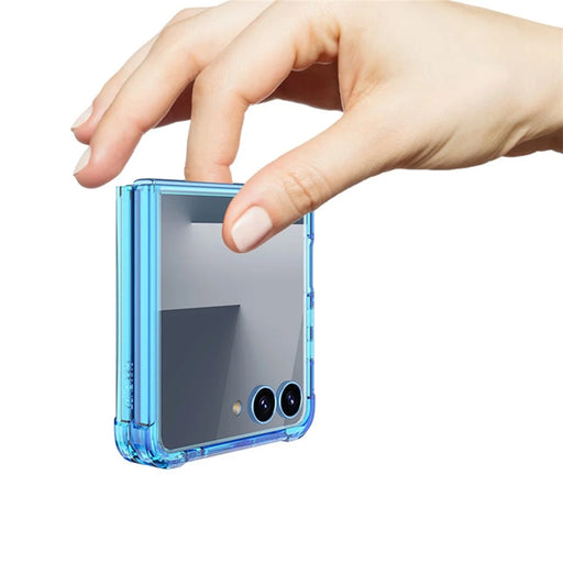 GKK For Samsung Galaxy Z Flip7 5G Case Airbag Cushion TPU + Acrylic Phone Cover Wireless Charging Compatible - Transparent Blue - 2
