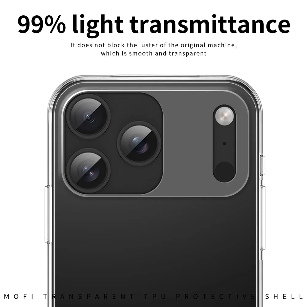 MOFI For iPhone 17 Pro Clear Phone Case  Ultra-Thin TPU Phone Back Cover - Transparent - 4
