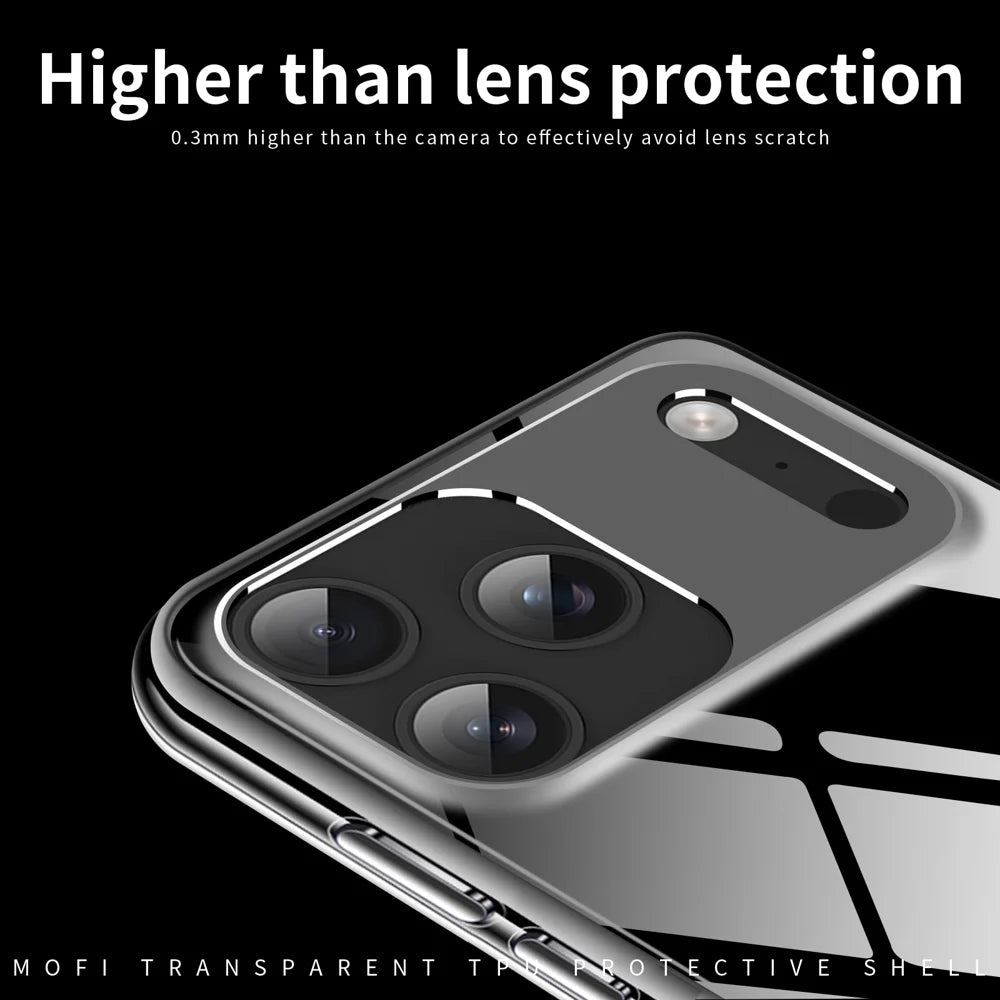 MOFI For iPhone 17 Pro Max Clear Phone Case  Ultra-Thin TPU Phone Back Cover - Transparent - 3
