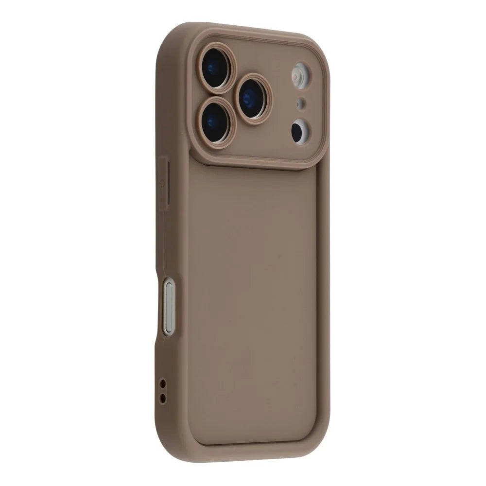 For iPhone 18 Pro Max / 17 Pro Max Case Grooved Design TPU Anti Slip Phone Cover - Brown - 1