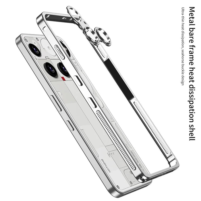 For Nothing Phone (3) 5G Bumper Cases Metal Frame Heat Dissipation Cover with Lens Protector - Black - 4