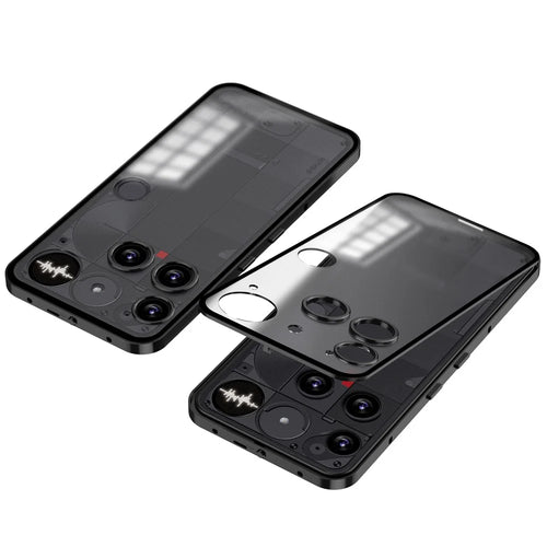 For Nothing Phone (3) 5G Matte Case Aluminium Alloy + PC Phone Cover Pop-Up Snap Lock - Black - 1