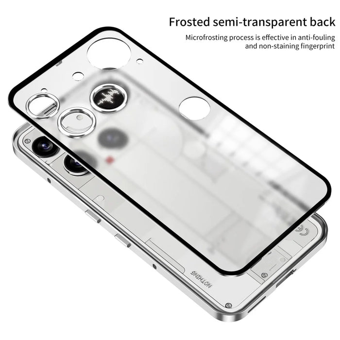 For Nothing Phone (3) 5G Matte Case Aluminium Alloy + PC Phone Cover Pop-Up Snap Lock - Black - 4