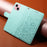 For iPhone 15 Case RFID Blocking Imprinted Dog Pattern PU Leather Phone Cover with Wrist Strap - Green - 4