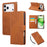 For iPhone 18 Pro / 17 Pro Case Rose Flower PU Leather Wallet Phone Cover with 3 Card Slots / Wrist Strap - Brown - 1