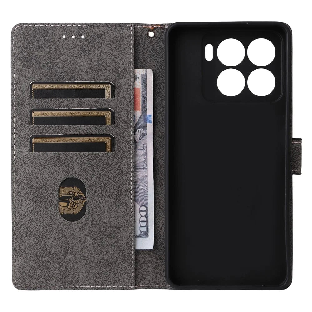 For ZTE Blade A56 Case Wallet RFID Blocking PU Leather Phone Cover Stand with Strap - Black - 3