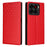 For ZTE Blade A56 Case Wallet Rhombus Imprinted Leather Phone Cover - Red - 1
