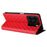 For ZTE Blade A56 Case Wallet Rhombus Imprinted Leather Phone Cover - Red - 5