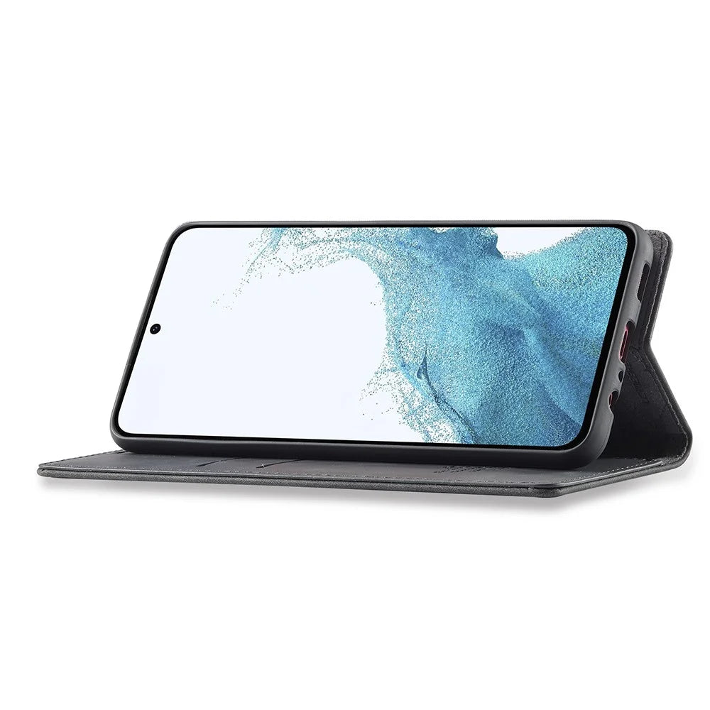 LC.IMEEKE For Samsung Galaxy A17 5G / A17 4G Case Wallet Microfiber Leather Phone Cover - Black - 3