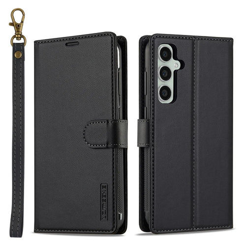 LC.IMEEKE L2 Series for Samsung Galaxy A17 5G / A17 4G Case PU Leather Wallet Detachable Magnetic Phone Cover - Black - 1