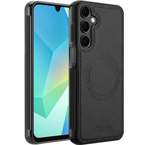 LC.IMEEKE For Samsung Galaxy A17 5G / A17 4G Magnetic Magnetic Case Leather + TPU Back Cover - Black - 1