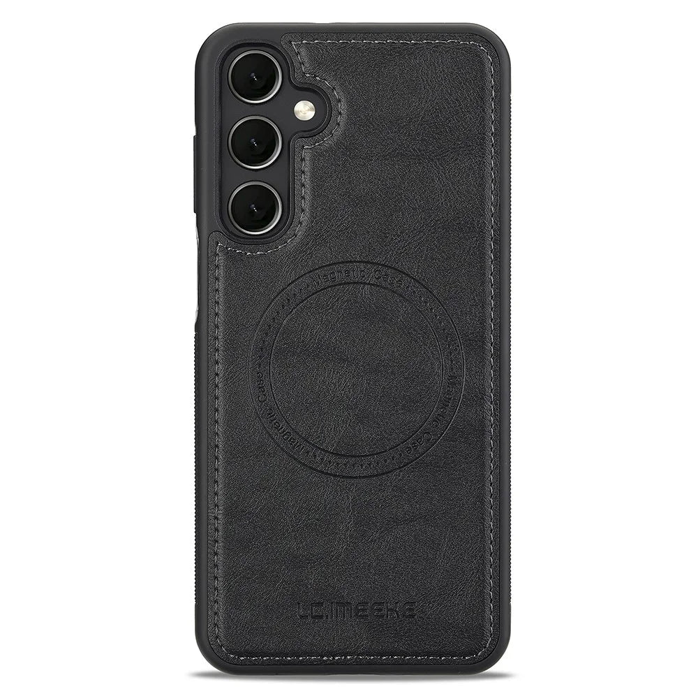 LC.IMEEKE For Samsung Galaxy A17 5G / A17 4G Magnetic Magnetic Case Leather + TPU Back Cover - Black - 2