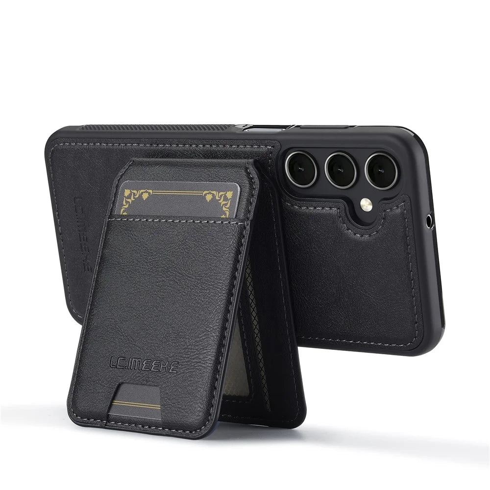 LC.IMEEKE L3 For Samsung	Galaxy A17 5G / A17 4G Magnetic Case Detachable Card Holder Leather TPU Mobile Cover - Black - 3