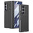 GKK For Samsung Galaxy Z Fold7 5G Case Electroplating PC + PU Leather Phone Cover with Screen Film - Carbon Fiber Texture - 1