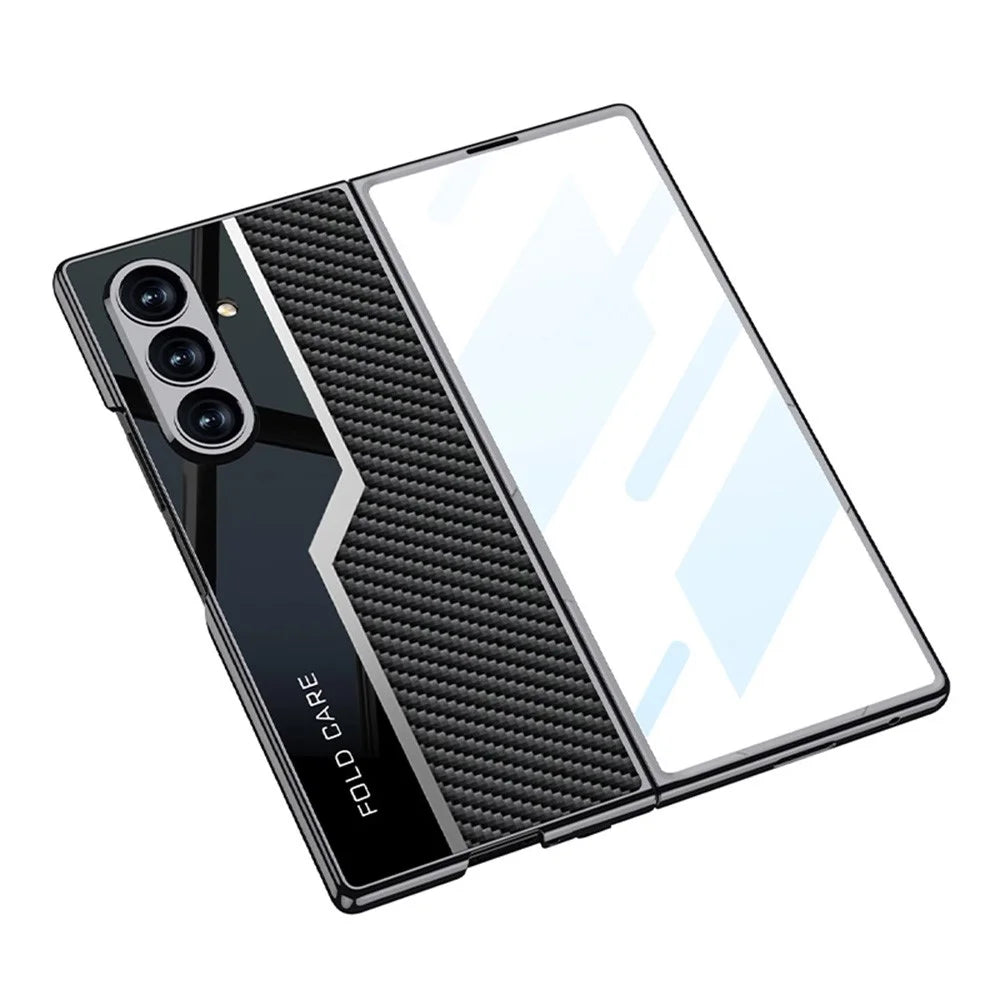 GKK For Samsung Galaxy Z Fold7 5G Case Electroplating PU + PC + Tempered Glass Phone Cover - Titanium Grey - 4
