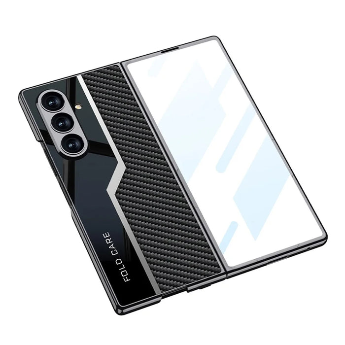 GKK For Samsung Galaxy Z Fold7 5G Case Electroplating PU + PC + Tempered Glass Phone Cover - Titanium Grey - 4