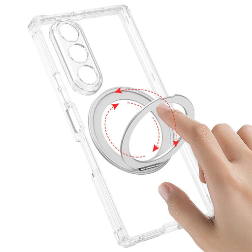 GKK For Samsung Galaxy Z Fold7 5G Magnetic Case with Kickstand Airbag Drop Proof TPU Phone Cover - Transparent - 2