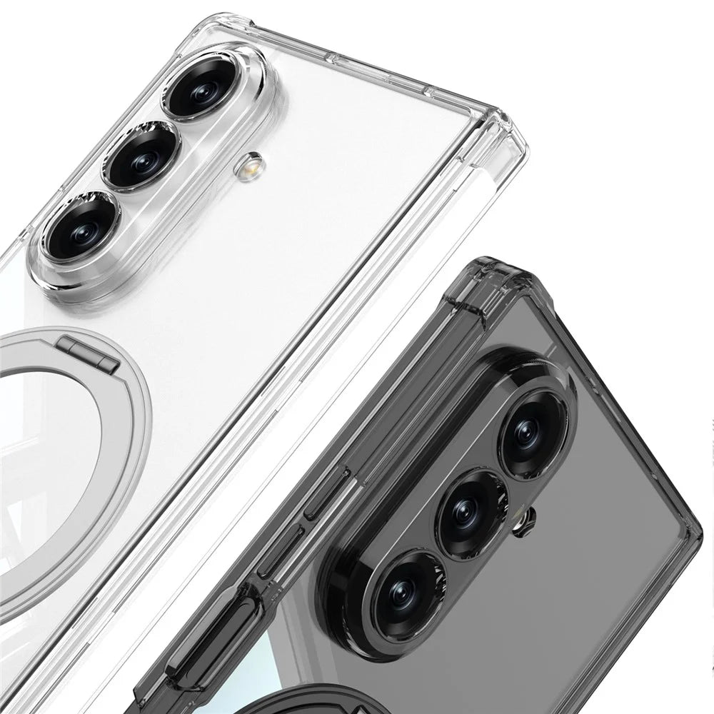 GKK For Samsung Galaxy Z Fold7 5G Magnetic Case with Kickstand Airbag Drop Proof TPU Phone Cover - Transparent - 7