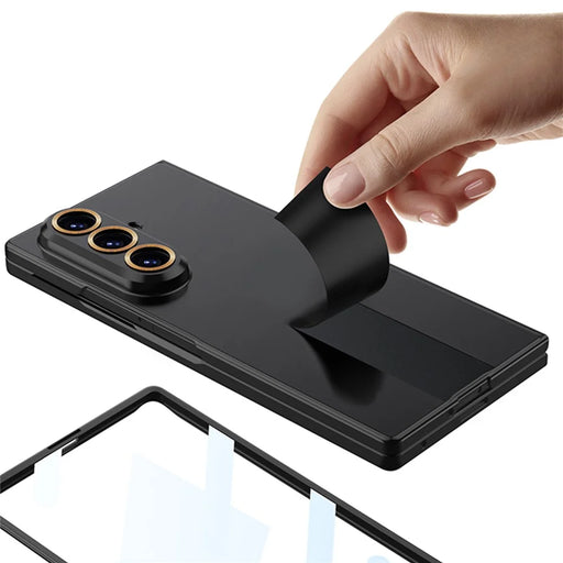 GKK For Samsung Galaxy Z Fold7 5G Case Hard PC Ultra Slim Phone Cover with Front Tempered Glass Film - Black - 2
