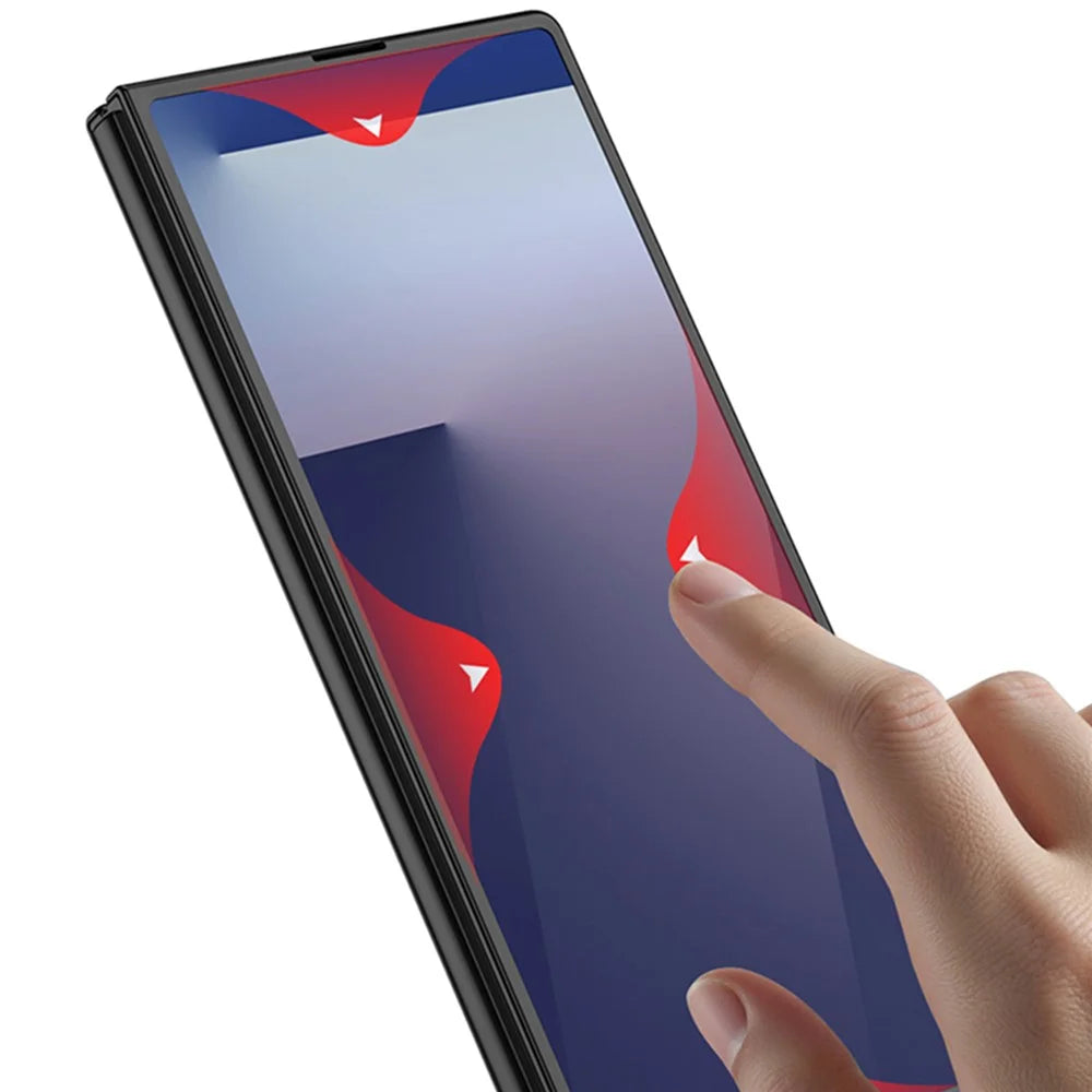 GKK For Samsung Galaxy Z Fold7 5G Case Hard PC Ultra Slim Phone Cover with Front Tempered Glass Film - Black - 5