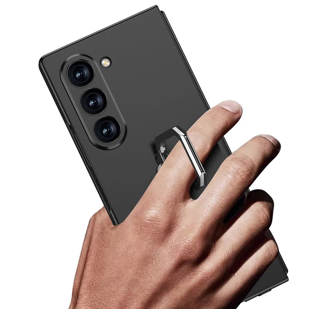 GKK For Samsung Galaxy Z Fold7 5G Case Kickstand Slim PC Phone Cover with Screen Protector - Black - 2
