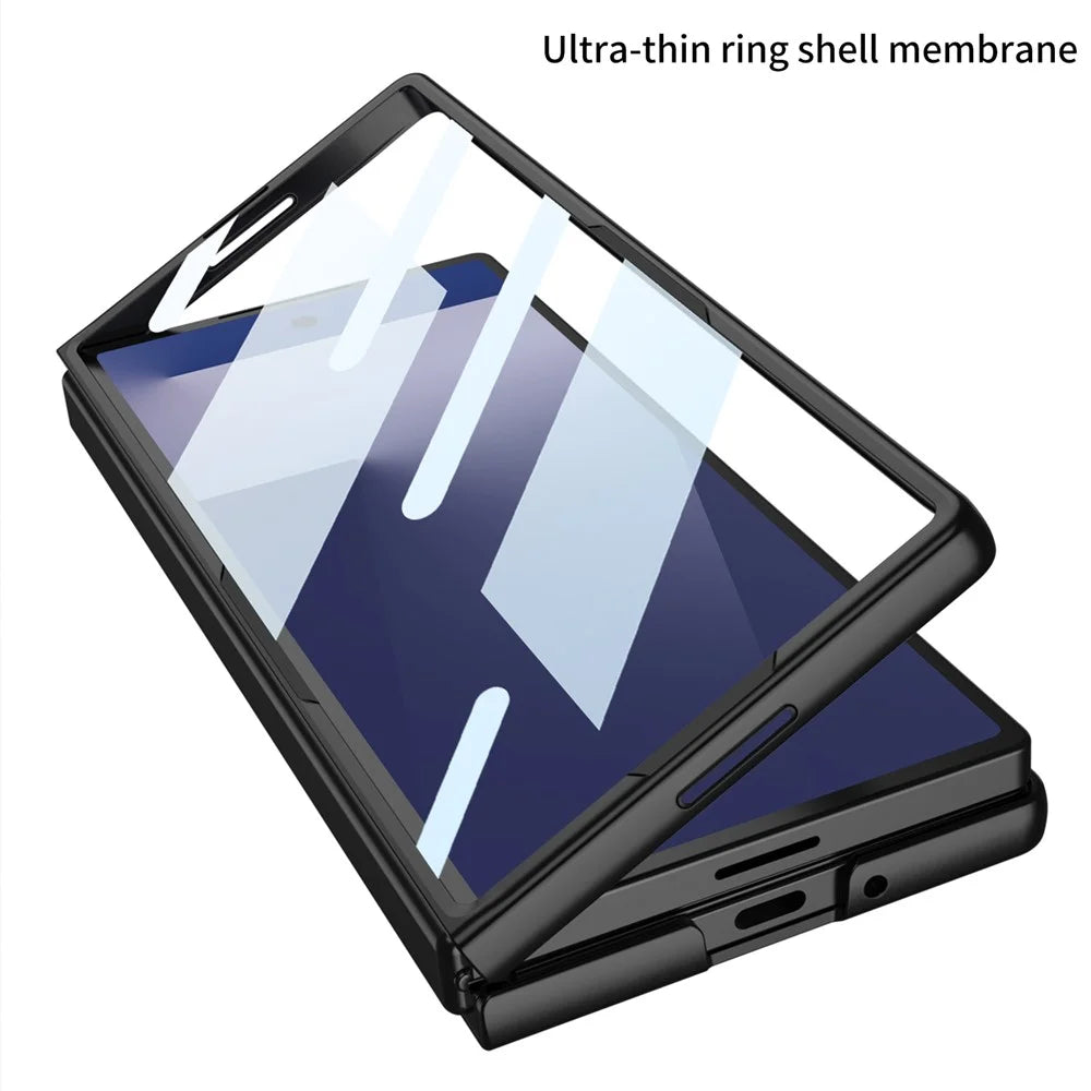 GKK For Samsung Galaxy Z Fold7 5G Case Kickstand Slim PC Phone Cover with Screen Protector - Black - 3